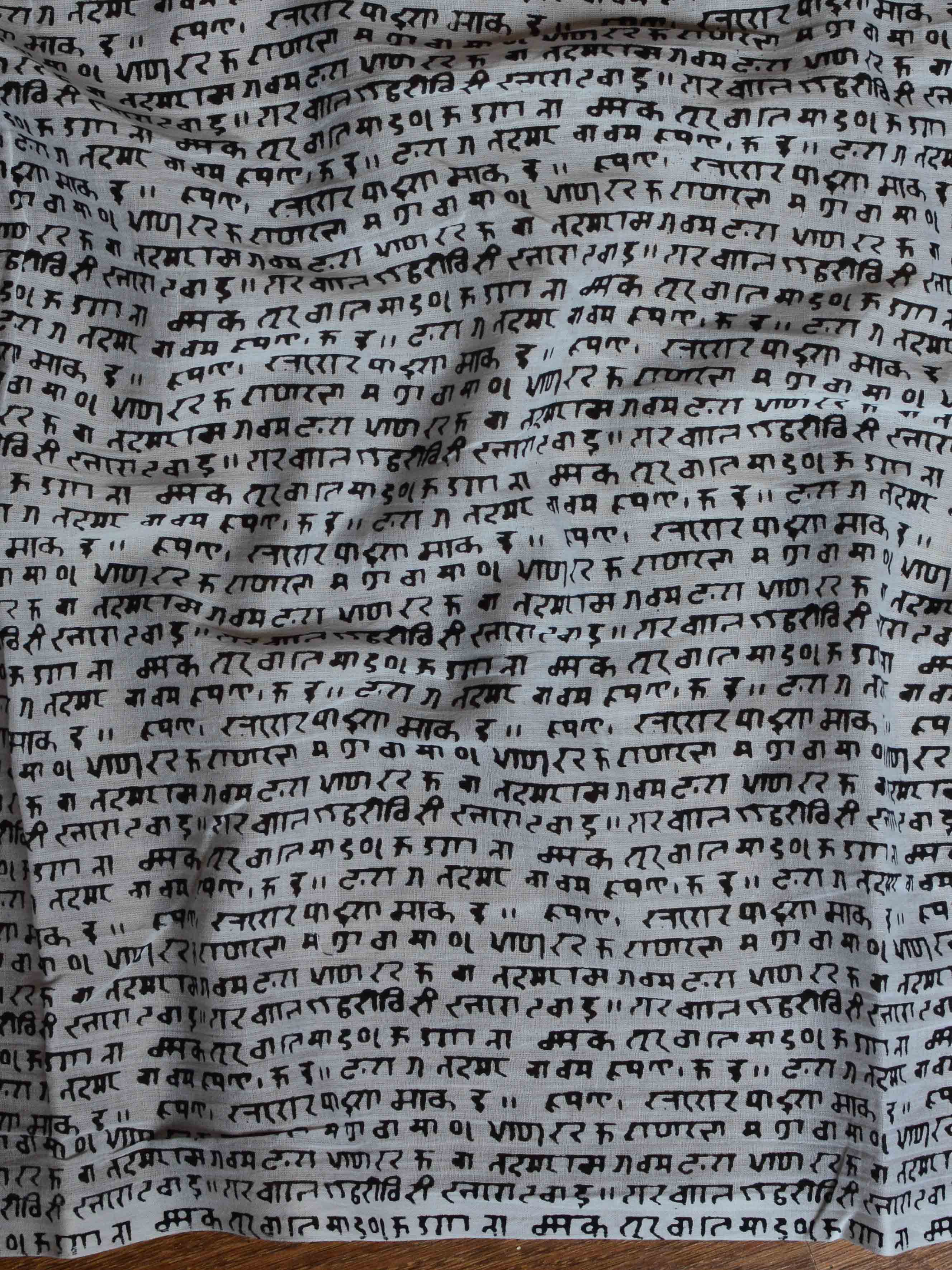 Handloom Mul Cotton Block Print Saree-Black