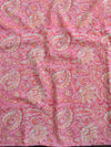 Pure Handloom Mul Cotton Bagru Block Print Gotapatti Suit Set-Pink & White