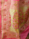 Banarasee Pure Silk Saree With Buta Design-Pink