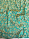 Banarasee Chiffon Blend Saree Chunri Print Zari Border & Silk Blouse-Royal Blue