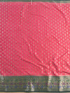 Banarasee Cotton Silk Salwar Kameez Fabric Paithani Border Design With Georgette Dupatta -Pink & Green