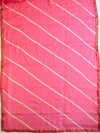 Banarasee Chiffon Blend Saree With Leheriya Work Zari Border & Brocade Blouse-Pink