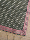 Banarasee Cotton Silk Salwar Kameez Fabric Paithani Border Design With Georgette Dupatta -Pink & Green