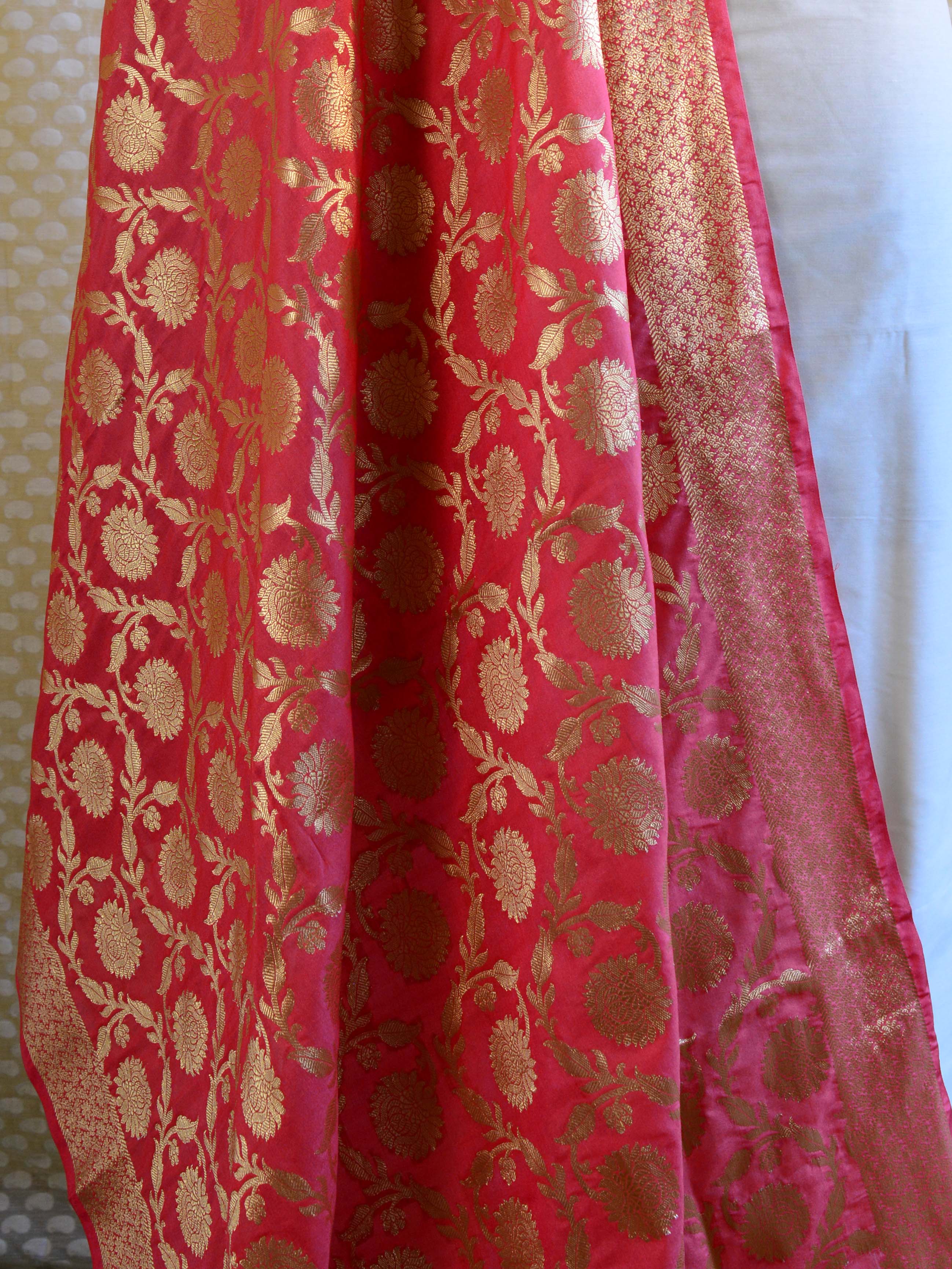 Banarasee Art Silk Dupatta Jaal Design-Peach