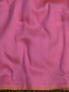 Banarasee Kota Doria Hand-Embroidered Salwar Kameez Dupatta Set-Pink