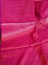 Kanjivaram Handwoven Semi Silk Saree With Jaal & Zari Border Design-Pink
