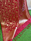 Banarasee Art Silk Dupatta Jaal Design-Maroon