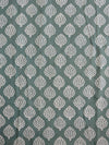 Handloom Mul Cotton Block Print Suit Set With Chanderi Dupatta-Green