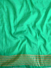 Banarasee Handwoven Semi Silk Saree With Contrast Border-Yellow & Green