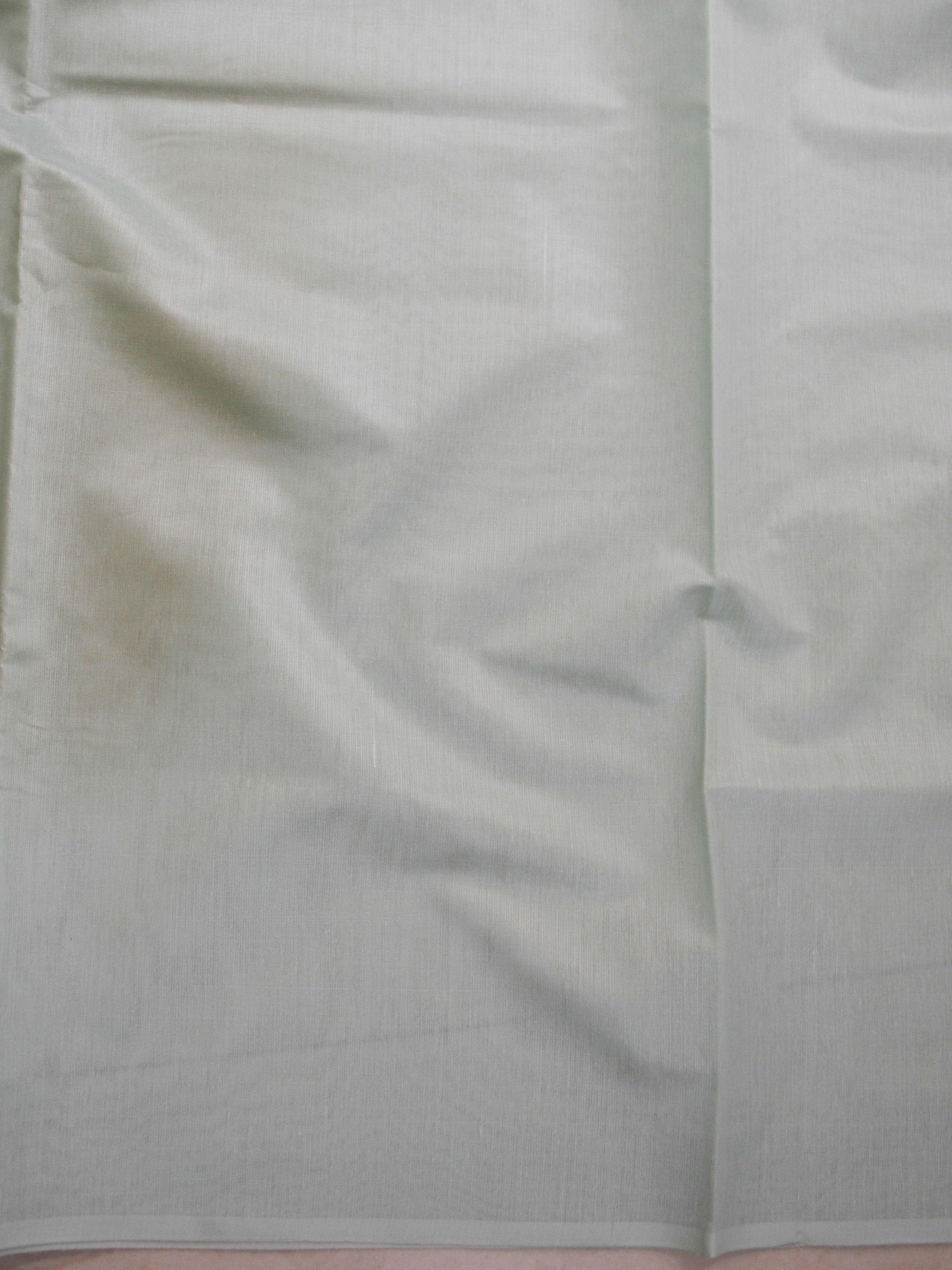 Banarasee Cotton Silk Salwar Kameez Fabric With Zari Work-Green & Peach