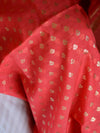 Banarasee Handloom Chanderi Cotton Zari Work Salwar Kameez Dupatta Set-Peach