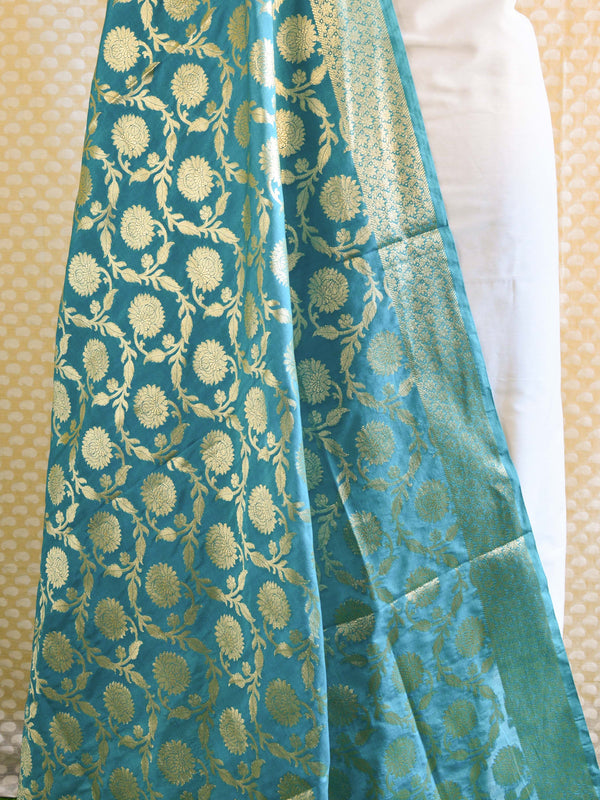 Banarasee Art Silk Dupatta Jaal Design-Green