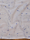 Handloom Mul Cotton Block Print Saree-Blue & White