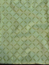 Handloom Mul Cotton Handblock Printed Suit Set With Chiffon Dupatta-Pink & Green