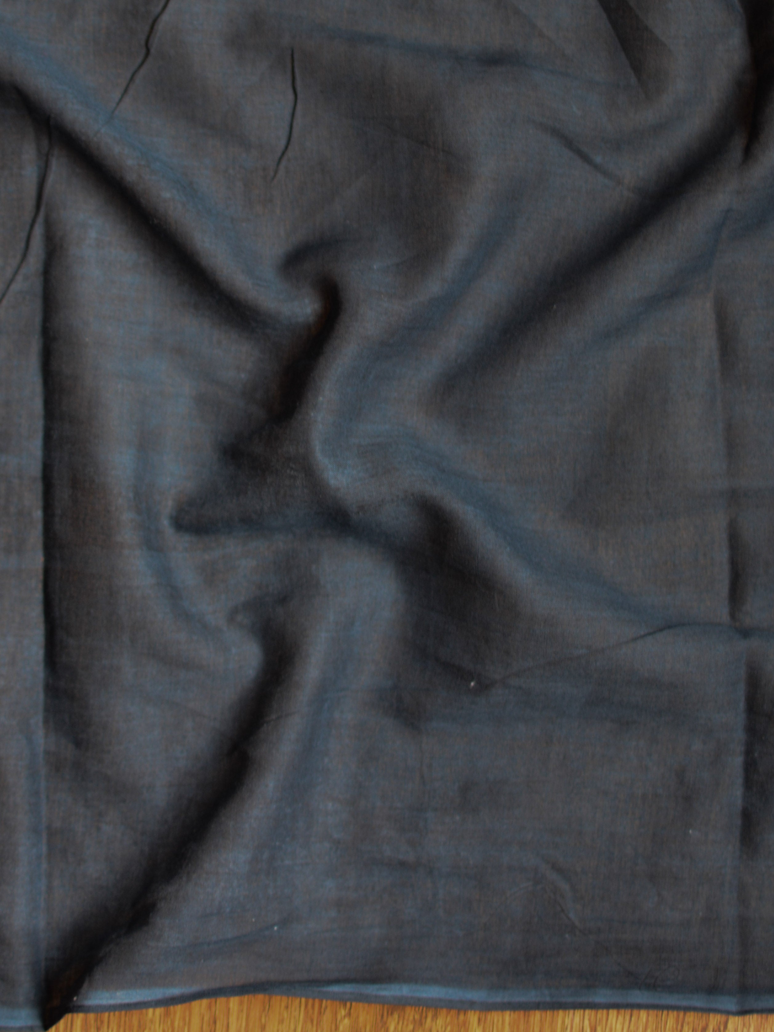 Handloom Mul Cotton Block Print Saree-Grey