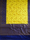 Banarasee Handwoven Semi Silk Saree With Contrast Border-Yellow & Blue
