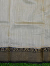 Banarasee Handwoven Pure Muga Silk Sari With Floral Border & Pallu-Off White
