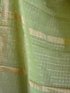 Banarasee Handloom Chanderi Cotton Zari Work Salwar Kameez Dupatta Set-Green
