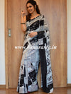 Handloom Mul Cotton Block Print Saree-White