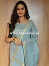 Banarasee Handloom Chanderi Cotton Zari Work Salwar Kameez Dupatta Set-Grey