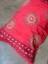 20x20 Cotton Handblock Printed King Size Bedsheet-Indigo & Red