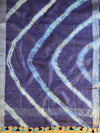 Bhagalpuri Pure Ikkat Kameez With Linen Cotton Shibori Dupatta-Blue