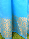 Banarasee Soft Silk Cotton Sari With Zari Border-Blue