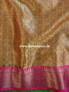 Banarasee Organza Mix Saree With Antique Zari Buta Border-Peach