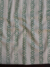 Handloom Mul Cotton Handblock Printed Suit Set With Chiffon Dupatta-White & Green