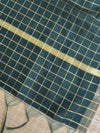 Banarasee Art Silk Checks Design Dupatta-Green