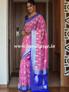 Banarasee Faux Georgette Saree With Silver Zari Jaal Work-Baby Pink & Blue