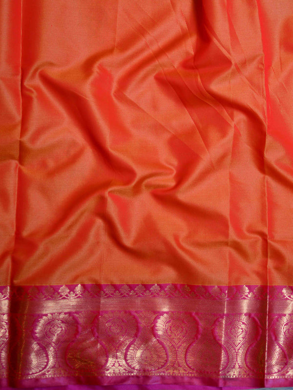 Banarasee Handloom Linen Silk Mix Antique Zari Buta Saree-Pink