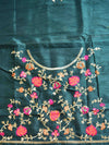 Banarasee Handwoven  Semi-Katan Zari Buta & Border With Contrast Embroidered Blouse-Pink