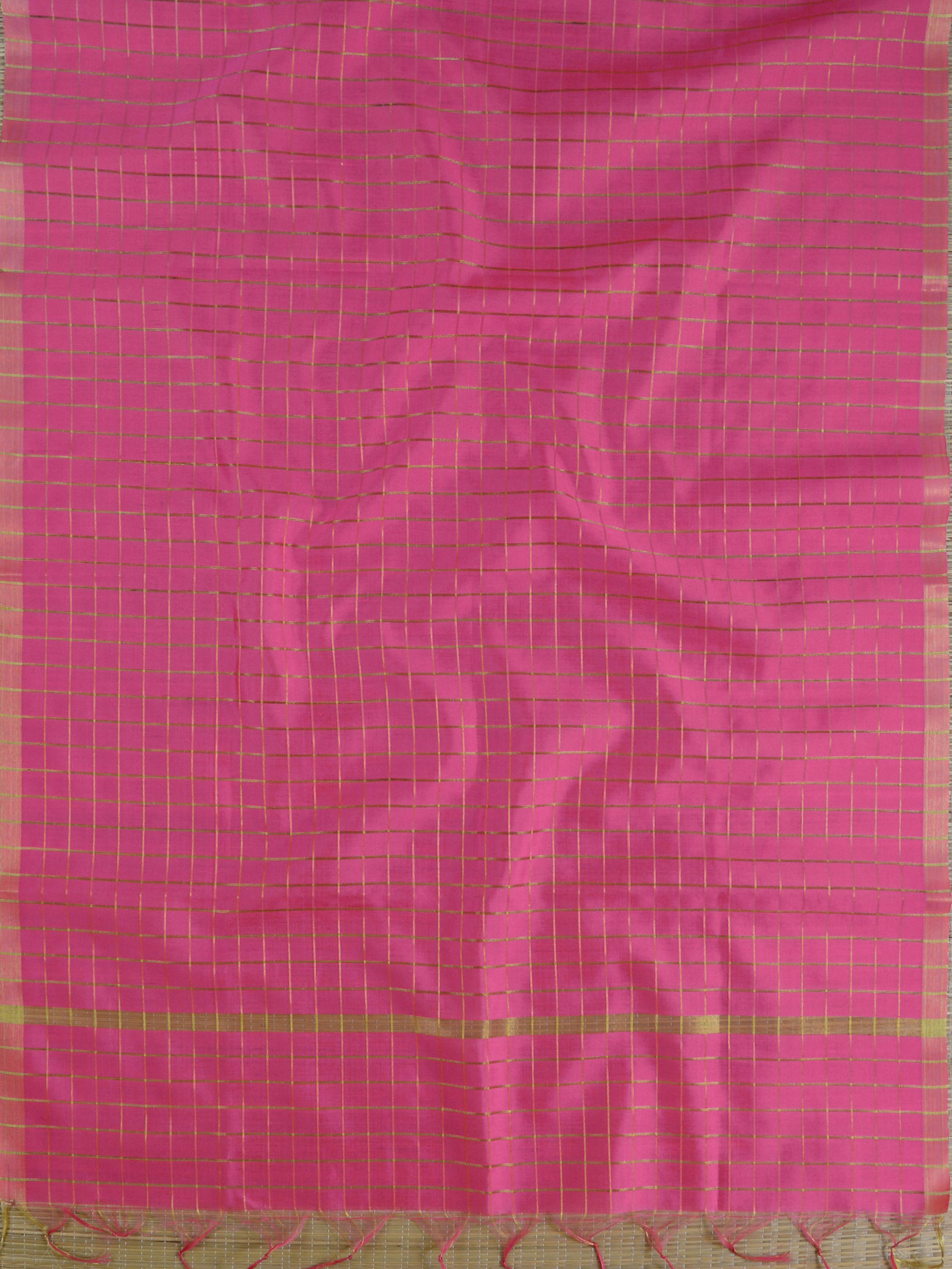 Banarasee Art Silk Checks Design Dupatta-Pink