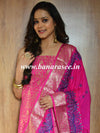 Banarasee Art Silk Salwar Kameez Fabric With Embroidered Chanderi Dupatta-Pink