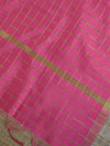 Banarasee Art Silk Checks Design Dupatta-Pink