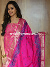 Banarasee Art Silk Salwar Kameez Fabric With Embroidered Chanderi Dupatta-Pink