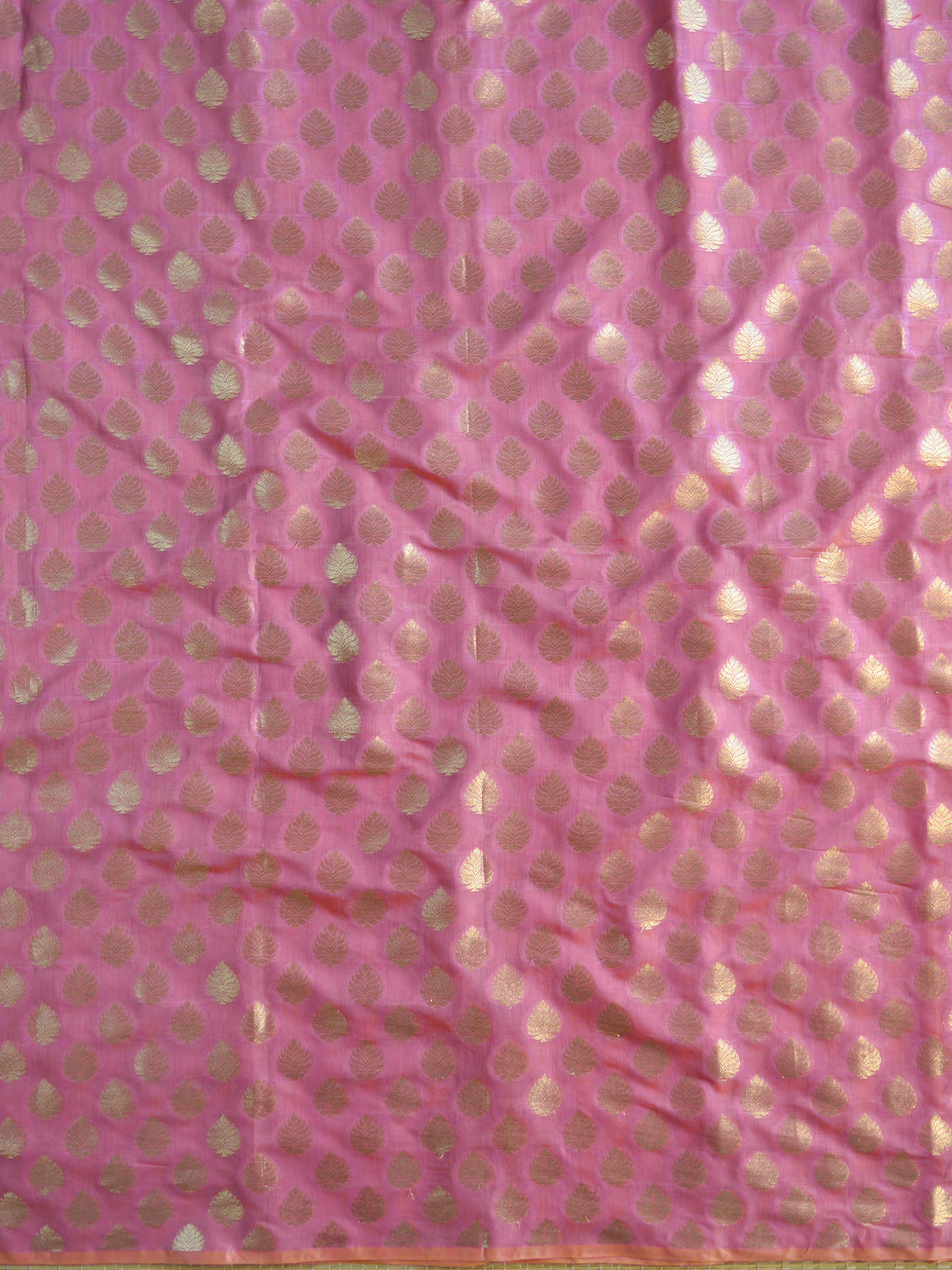 Banarasee Chanderi Cotton Buta Design Salwar Kameez Fabric With Contrast Dupatta-Purple & Pink