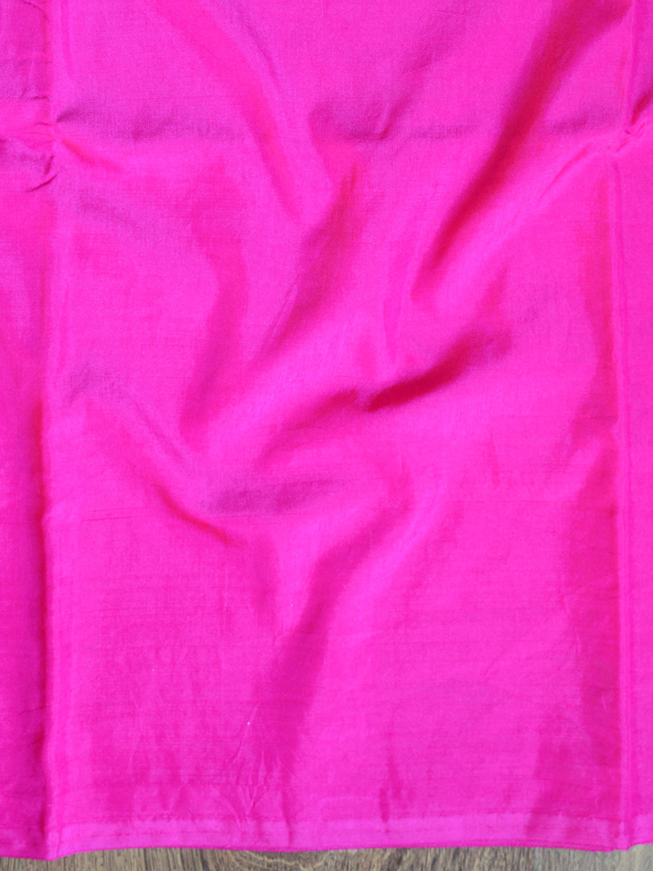 Banarasee Art Silk Salwar Kameez Fabric With Embroidered Chanderi Dupatta-Pink