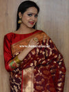 Banarasee Pure Silk Saree With Jaal Design-Maroon