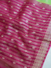 Banarasee Handwoven Semi Silk Saree With Meena Border Design-Mint Green