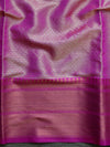 Banarasee Handwoven Contrast Border Saree With Self Weaving Design-Green