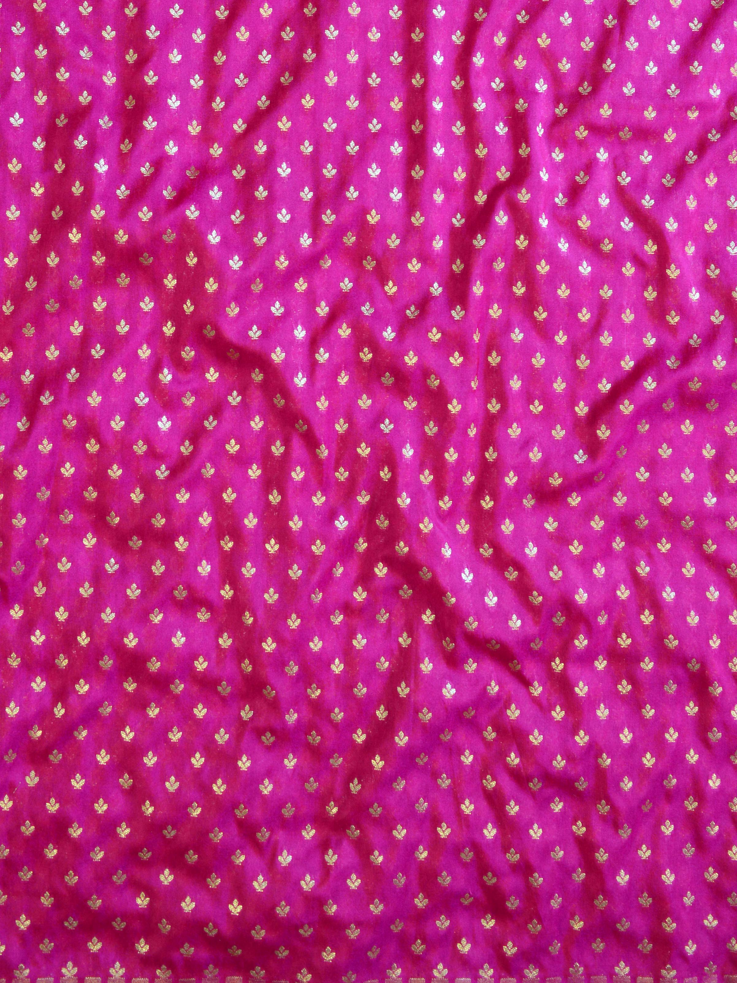 Banarasee Handwoven Semi Silk Salwar Kameez Fabric & Contrast Dupatta-Red & Pink