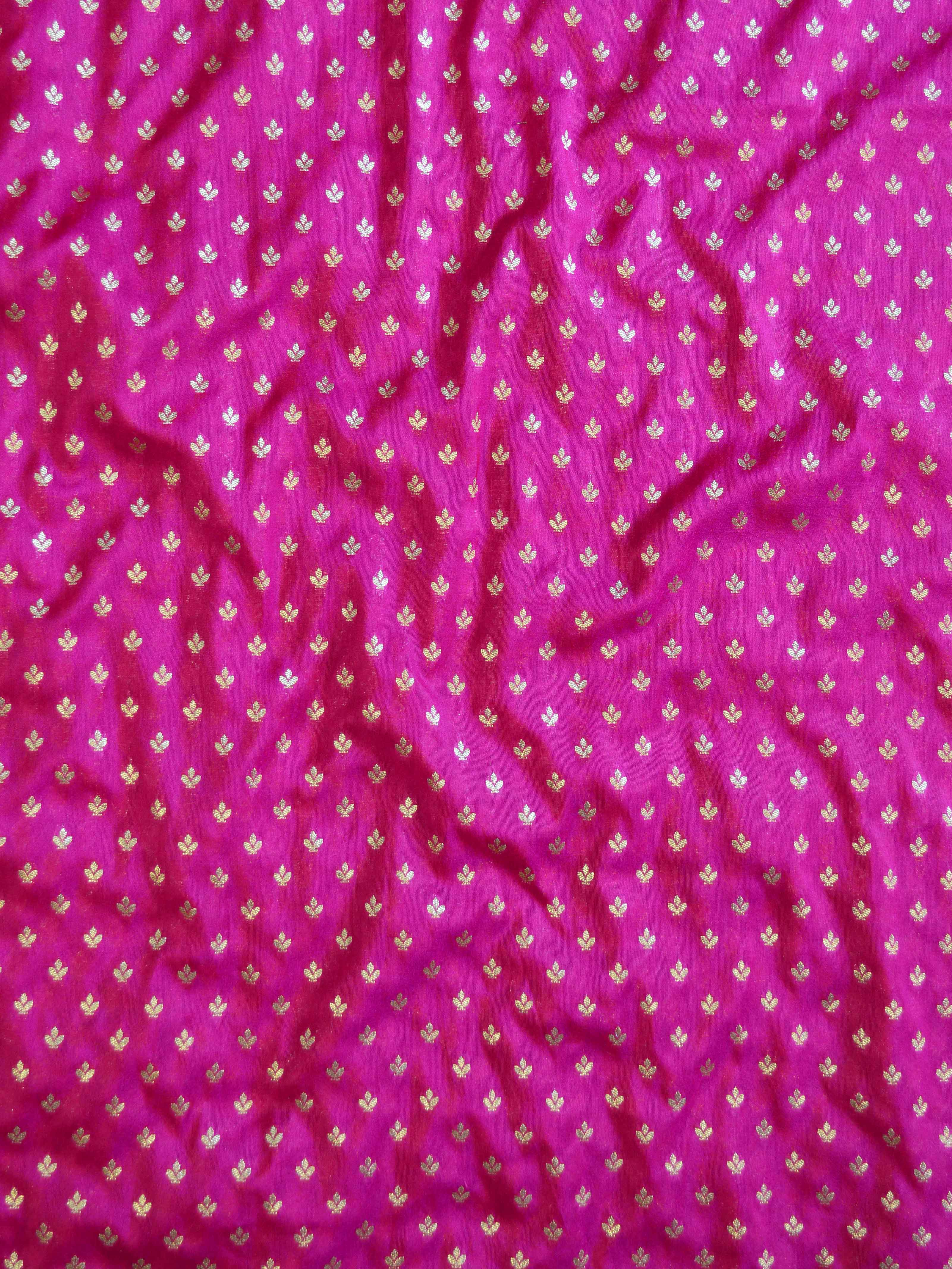 Banarasee Handwoven Semi Silk Salwar Kameez Fabric & Contrast Dupatta-Red & Pink