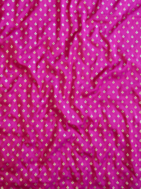 Banarasee Handwoven Semi Silk Salwar Kameez Fabric & Contrast Dupatta-Red & Pink