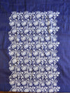 Banarasee Kota Doria Hand-Embroidered Salwar Kameez Dupatta Set-Blue