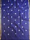 Banarasee Kota Doria Hand-Embroidered Salwar Kameez Dupatta Set-Blue