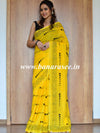 Handloom Mul Cotton Block Print Saree-Yellow