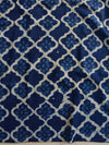 Pure Handloom Mul Cotton Bagru Block Print Gotapatti Suit Set-Blue