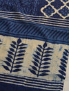 Pure Handloom Mul Cotton Bagru Block Print Gotapatti Suit Set-Blue